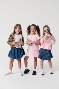 Niñas con mascarillas de RINI